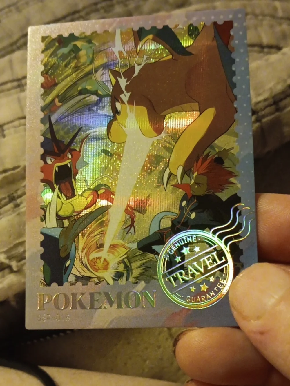 Pokemon Holographic Travel Seal Trading Card - Gold, Yellow, Red, Blue